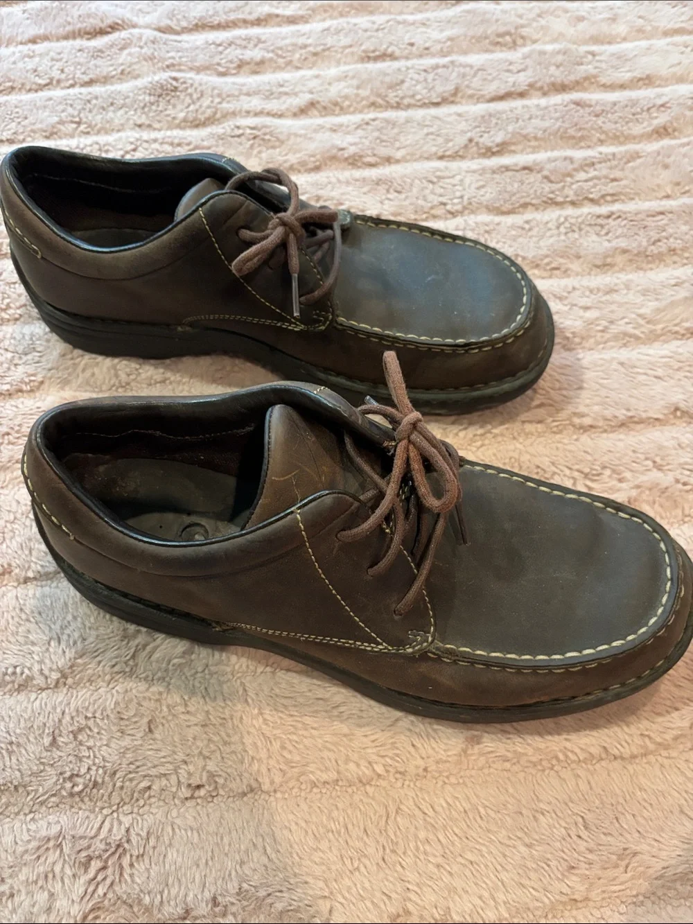 Rockport Men's Brown Leather Lace-Up Casual Shoes size 10